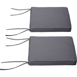 Outsunny - Lot de 2 coussins d'assise carrés chaises fauteuils tabourets - coussins déhoussables zippés avec cordons d'attache - dim. 45L x 45l cm