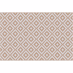 Tapis extérieur style graphique - tapis réversible 2 motifs - dim. 2,74L x 1,82l m, ép. 3 mm - PP haute densité 310 g/m² blan ...