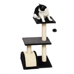 PawHut - Arbre à Chat - Panneaux de Particule - 40x35x72cm - Gris foncé