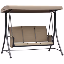 Balancelle de Jardin 3 Places Toit Inclinable et Ergonomique - OUTSUNNY
