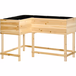 Description générale Cette jolie jardinière d'angle sur pieds en bois de sapin pré-huilé vous permettra de faire vos plantati ...