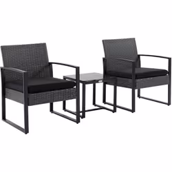 Description générale Ce magnifique salon de jardin style contemporain 2 places est composé de 2 chaises et d'une table basse, ...