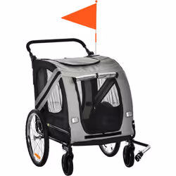 Description générale Cette magnifique remorque de vélo jogger pour animaux 2 en 1 vous permet de transporter votre animal de ...