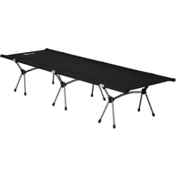 Outsunny - Lit de camp lit d'appoint pliable dim. 190L x 65l cm hauteur réglable 2 niveaux H38/18 cm sac de transport inclus alu. Oxford noir