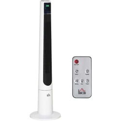 Homcom - Ventilateur colonne oscillant 50W 3 vitesses H118cm D32cm Connecté Blanc Noir