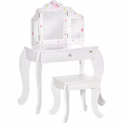 Cette splendide coiffeuse avec tabouret adaptée aux 3 ans et plus, séduira votre enfant. Son design et belles lignes tout en  ...