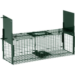 Pawhut - Piège de capture pour petits animaux type lapin rat - 2 entrées + poignée - dim. 60L x 18l x 20H cm - métal vert