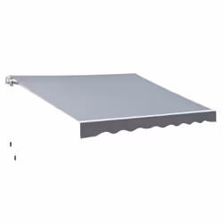 Store banne manuel rétractable dim. 2,5L x 2l (avancée) m  alu. polyester imperméabilisé haute densité gris
