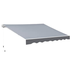 Store banne manuel rétractable dim. 2,5L x 2l (avancée) m  alu. polyester imperméabilisé haute densité gris