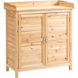 Description générale Cette jolie armoire de jardin avec double porte, étagère et plateau vous deviendra vite indispensable. T ...