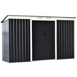 Outsunny - Abri de jardin - remise pour outils - cabanon portes verrouillables - dim. 2,8L x 1,3l x 1,72H m - tôle d'acier gris noir