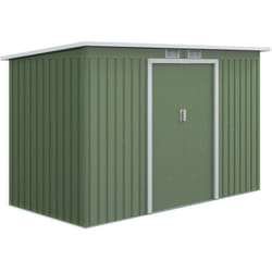 Abri de jardin - remise pour outils - cabanon portes verrouillables - dim. 2,8L x 1,3l x 1,72H m - tôle d'acier gris vert