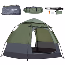 Cette superbe tente de camping 3-4 personnes montage instantanée pop-up vous offrira en un rien de temps un bel espace pour c ...