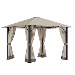 Tonnelle de jardin - OUTSUNNY - 3x3m - Armature aluminium - 4 parois latérales amovibles