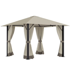 Tonnelle de jardin - OUTSUNNY - 3x3m - Armature aluminium - 4 parois latérales amovibles