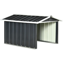 Abri de jardin pour tondeuse à gazon robot-tondeuse - garage tondeuse robot - tôle acier ondulé gris blanc