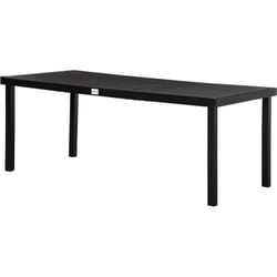Outsunny - Table de jardin rectangulaire pour 8 personnes en aluminium plateau pe à lattes aspect bois dim. 190L x 90l x 74H cm noir
