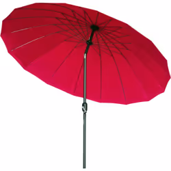 Parasol inclinable rond avec manivelle métal fibre de verre ø 2,55 m polyester haute densité bordeaux