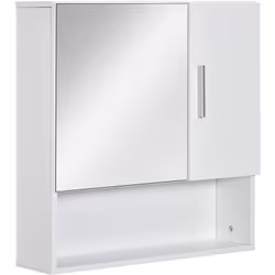 Description générale Cette magnifique armoire miroir de salle de bain, dotée d'une étagère et d'un compartiment fermé, est id ...