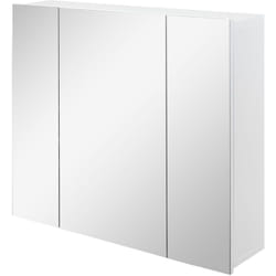 Kleankin - Armoire miroir de salle de bain armoire murale 3 portes 2 étagères dim. 70L x 15l x 60H cm mdf blanc