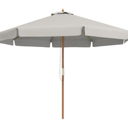 Outsunny - Parasol droit rond grande taille de jardin ø 3,25 x 2,5H m bois de bambou polyester gris