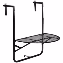 Outsunny - Table de balcon suspendue - Métal - 60x60x72cm - Noir