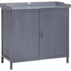 Description générale Cette superbe armoire de jardin table de rempotage 2 en 1 avec double porte, étagère et plateau en métal ...