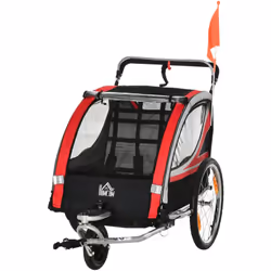 Cette magnifique remorque de vélo jogger pour enfant 2 en 1 vous permettra de transporter de la façon dont vous souhaitez vot ...