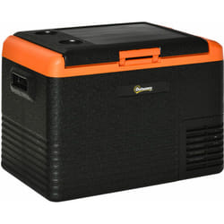 Outsunny - Glacière électrique 40L portable, réfrigérateur congélateur avec poignées - dim. 58,7L x 36,5l x 43,8H cm orange et noir