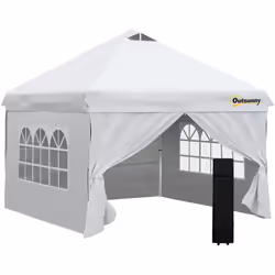 Cette superbe tonnelle de jardin pop-up avec 4 parois latérales amovibles et 2 fenêtres vous permettra de profiter pleinement ...