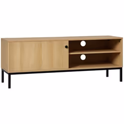 HOMCOM - Meuble TV - Panneaux de particules - 120x39.5x46cm - Bois naturel