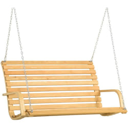 Outsunny - Banc suspendu 2 places balancelle de jardin en bois - chaînes incluses