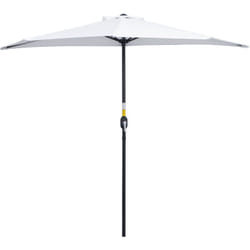 Demi parasol - parasol de balcon - ouverture fermeture manivelle - acier polyester haute densité blanc