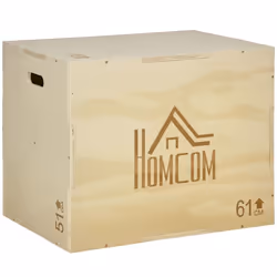 HOMCOM - Box Jump pliometrie 3 en 1 - Bois de hêtre - 61x51x76cm - Bois naturel