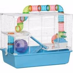 Cette jolie cage pour hamsters, souris ou autres petits rongeurs PawHut offrira un habitat et espace de jeu idéal pour votre  ...