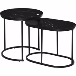 Description générale Ce lot de 2 tables basses gigognes au style contemporain ajoutera une touche d'élégance à votre intérieu ...