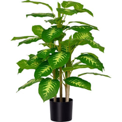 Arbre artificiel plante artificielle Calathea H. 95 cm tronc branches lichen feuilles grand réalisme pot inclus