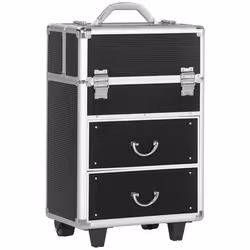 HOMCOM - Valise de maquillage - alliage daluminium - 36x23x58cm - Noir
