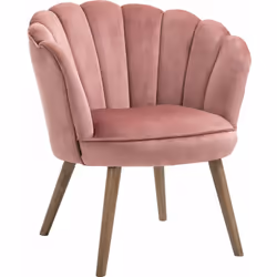 Description générale Sublimez votre intérieur avec ce magnifique fauteuil aux lignes arrondies en coquillage. Doté de pieds i ...