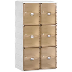 HOMCOM Boîtes à Chaussures empliable Meuble de rangement à chaussures pliant avec 12 compartiments et 6 portes transparentes