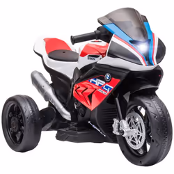 Moto électrique pour enfant BMW HP4 race 3 roues 6 V 25 Km/h phare effets sonores rouge