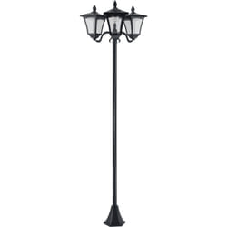 Outsunny - Lampadaire de jardin luminaire extérieur solaire led 3 têtes 120 Lm dim. 51,5L x 47l x 182,5H cm acier inox. plastique noir