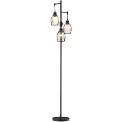 Homcom - Lampadaire design industriel 3 têtes 40 w max. luminosité réglable métal filaire acier noir