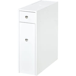 Homcom - Support papier toilette - porte-papier toilette - armoire pour papier toilette - 2 tiroirs, coffre - mdf blanc