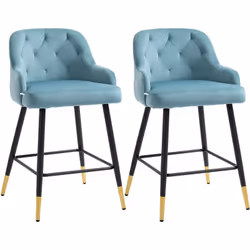 Description générale Laissez-vous séduire par le design Chesterfield et le confort de ce superbe lot de 2 tabourets de bar. V ...