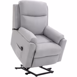 Fauteuil de relaxation électrique - fauteuil releveur inclinable avec repose-pied ajustable et télécommande - tissu aspect lin gris clair