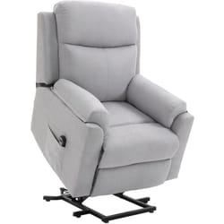 Fauteuil de relaxation électrique - fauteuil releveur inclinable avec repose-pied ajustable et télécommande - tissu aspect lin gris clair