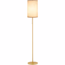 Simple, élégant, ce lampadaire HOMCOM avec son piètement mât en acier doré et son abat-jour en tissu apportera du style à vot ...