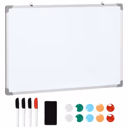 HOMCOM - Tableau blanc - panneau galvanisé - 90x60x1.8cm - Blanc