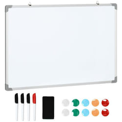 HOMCOM - Tableau blanc - panneau galvanisé - 90x60x1.8cm - Blanc